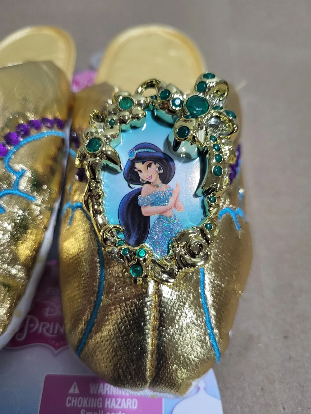 Disney Gold Jasmine Jewel-Embellished Dress-Up Slippers